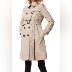 Seraphine Belted Maternity Trench Coat, Size US10 includes Kangaroo pouch